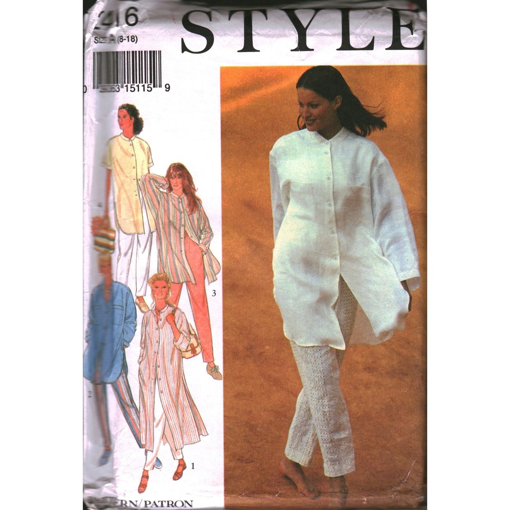 Style 2416 Sewing Pattern Misses Oversized Shirt Trousers Size 8-18 Uncut